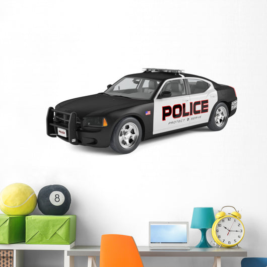 Sporty Police Car Wall Decal