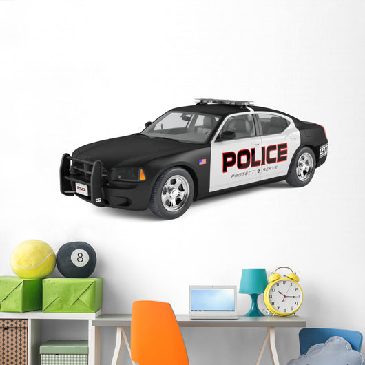 Sporty Police Car Wall Decal