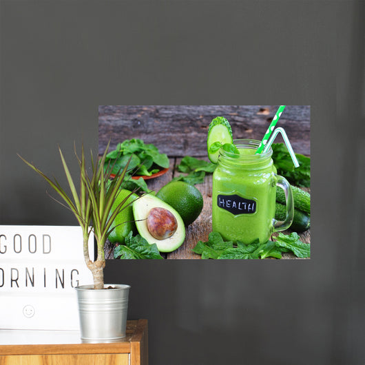 Healthy Green Vegetable Smoothie Wall Decal