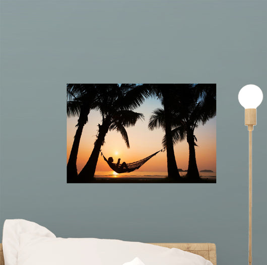 Woman Hammock Beach Wall Decal