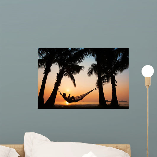Woman Hammock Beach Wall Decal