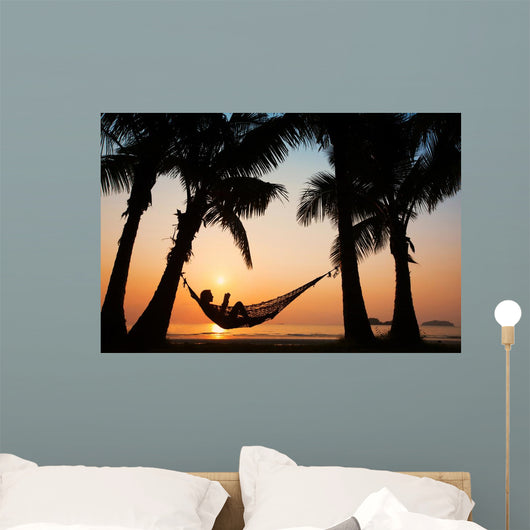 Woman Hammock Beach Wall Decal