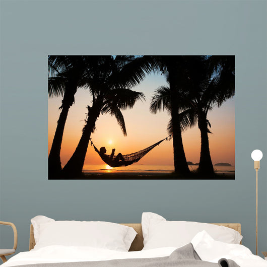 Woman Hammock Beach Wall Decal