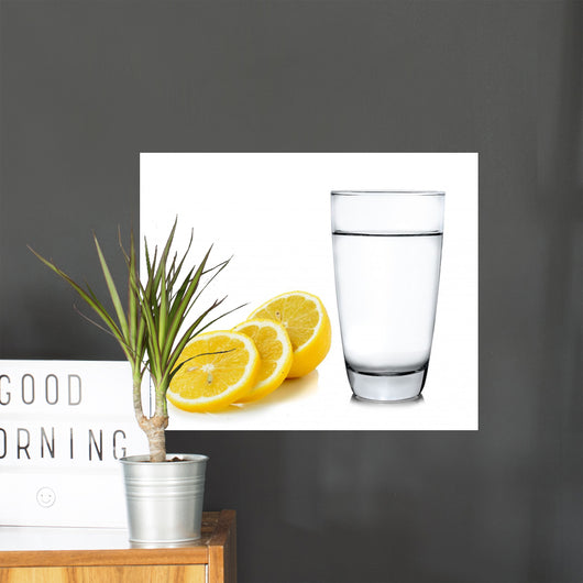Water with Lemon White Wall Decal