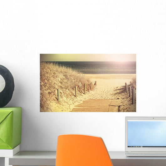 Retro Toned Photo Beach Wall Decal