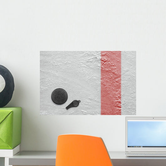 Referee Whistle and Hockey Wall Decal