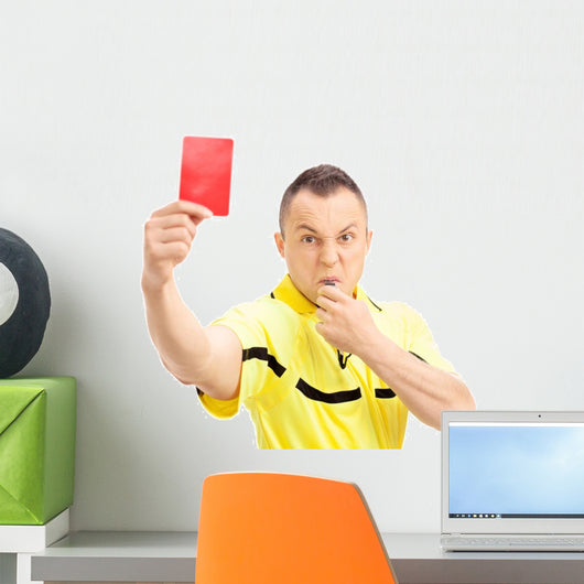 Furious Football Referee Wall Decal