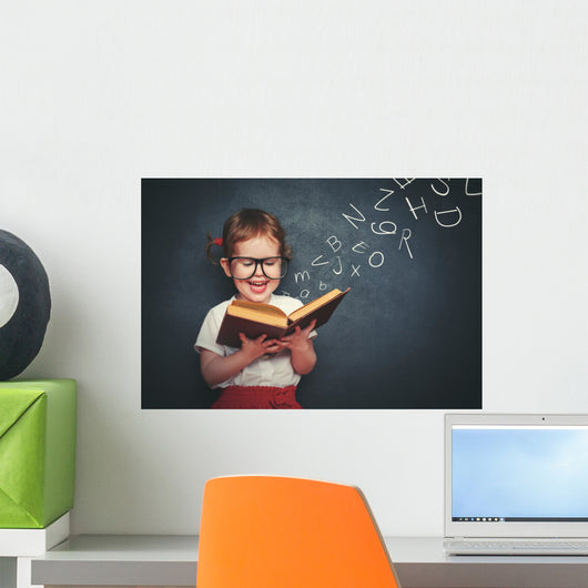 Little Girl with Glasses Wall Decal