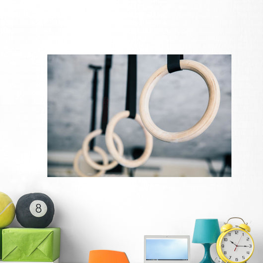Closeup Image Fitness Rings Wall Decal