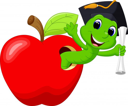 Worm Red Apple Was Wall Decal