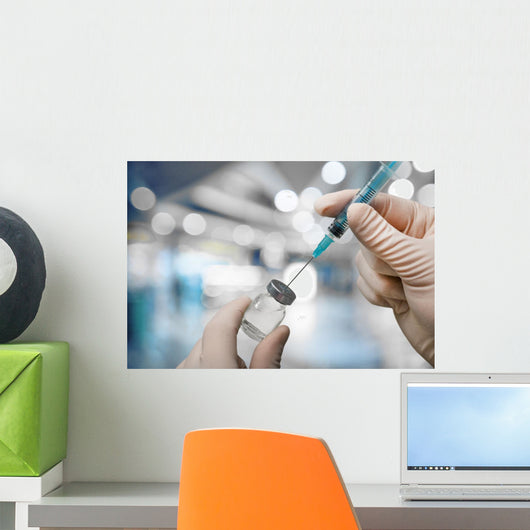 Vaccination Syringe Vial Wall Decal