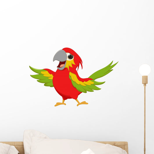 happy macaw bird cartoon Wall Decal