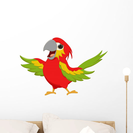 happy macaw bird cartoon Wall Decal