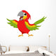 happy macaw bird cartoon Wall Decal