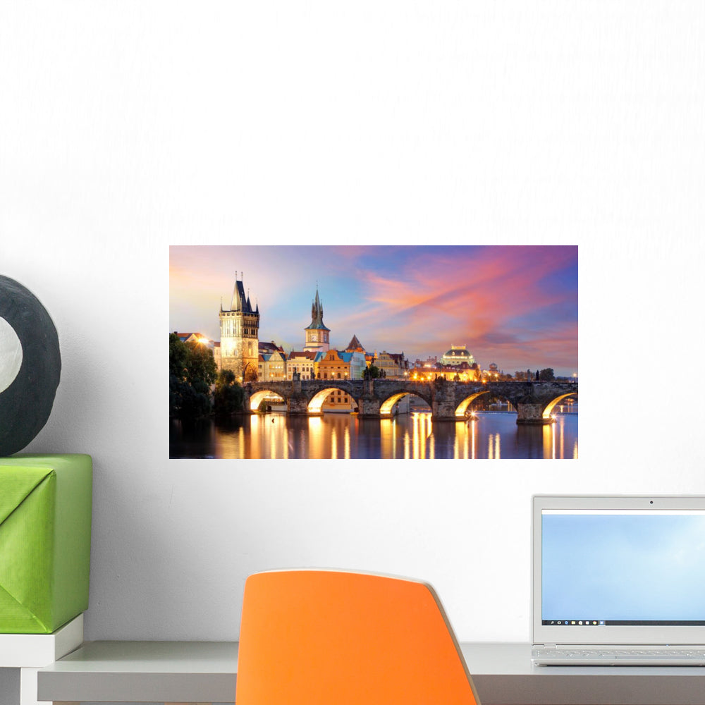 Prague Charles Bridge Czech Wall Decal Wallmonkeys