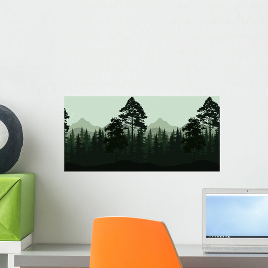 Seamless Landscape Trees and Wall Decal