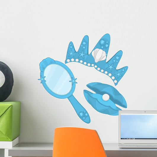 Blue Princess Mermaid Accessories Wall Stickers Wall Decal