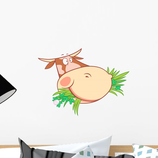 Head Chewing Cow Wall Decal