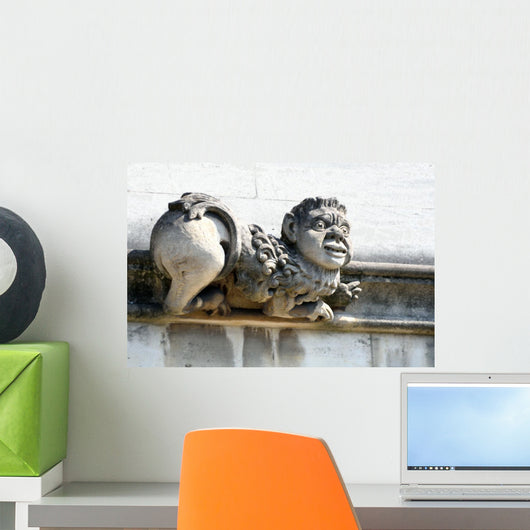 Stone Gargoyle with Funny Wall Decal
