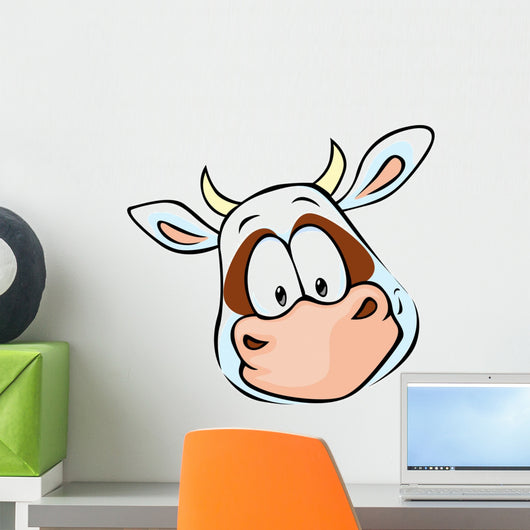 Cow Head Cartoon Vector Wall Decal