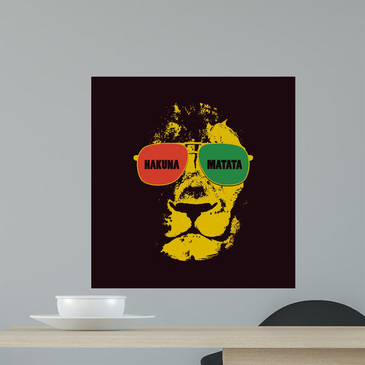 Lion head. Vector background. Poster Wall Mural