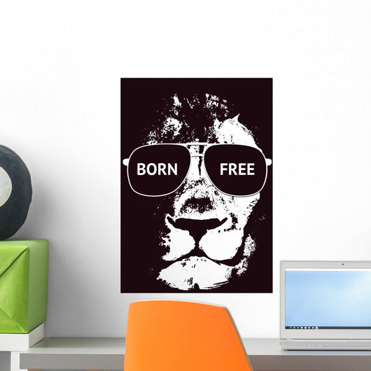 Lion head. Vector background. Poster Wall Mural
