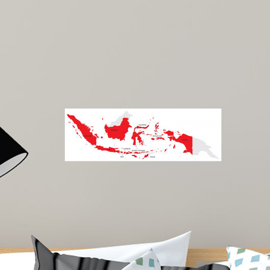Map Indonesia with Provinces Wall Decal