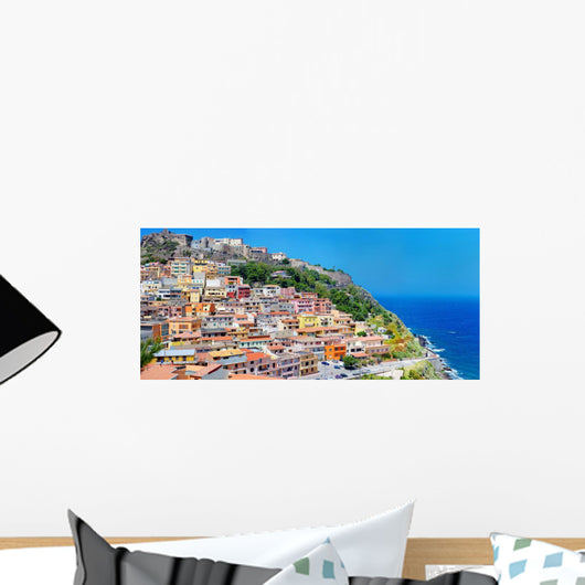 Colorful Houses and Castle Wall Decal