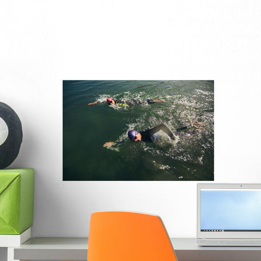 Swim Portion Triathlon Competition Wall Decal