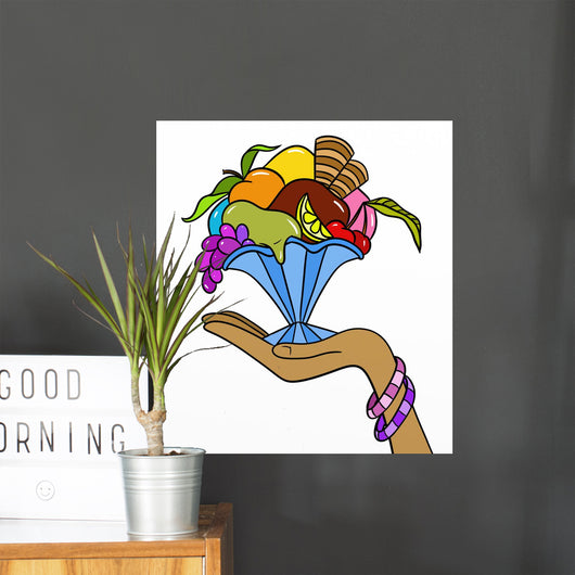 Bowl Ice Cream with Wall Decal