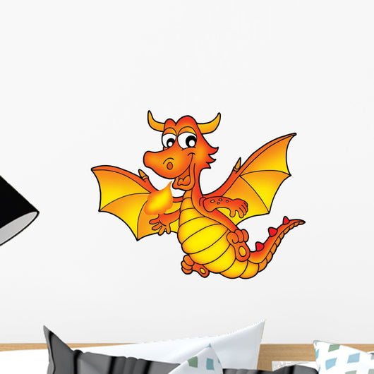 Cute Red Dragon Wall Decal