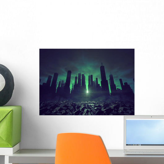 City and Ruins Wall Decal
