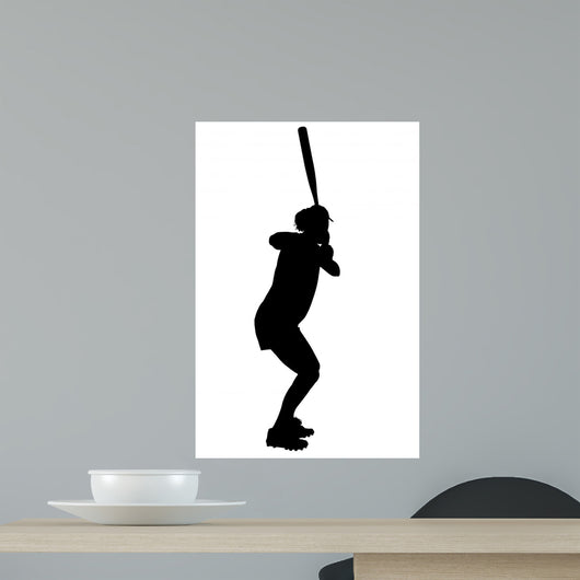 Female Softball Player Wall Decal