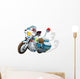 Cartoon Police Motorcycle Illustration Wall Decal