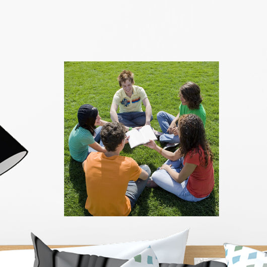 Five Teens with Bible Wall Decal