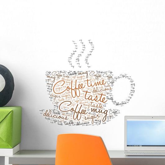 Coffee Time Tag Cloud Wall Decal