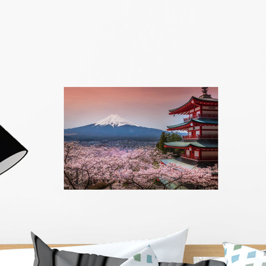 Beautiful MT Fuji during Sakura Wall Decal