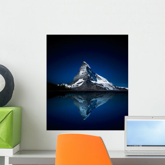 Night-time Mountain Reflection Matterhorn Wall Decal