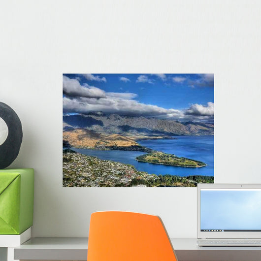 Queenstown Von Oben Hdr Wall Decal