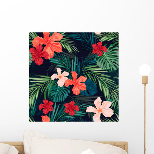 Bright Colorful Tropical Seamless Wall Decal