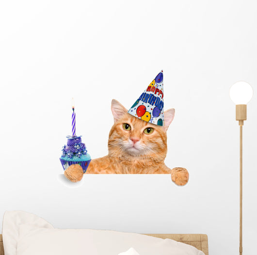 Birthday Cat Wall Decal