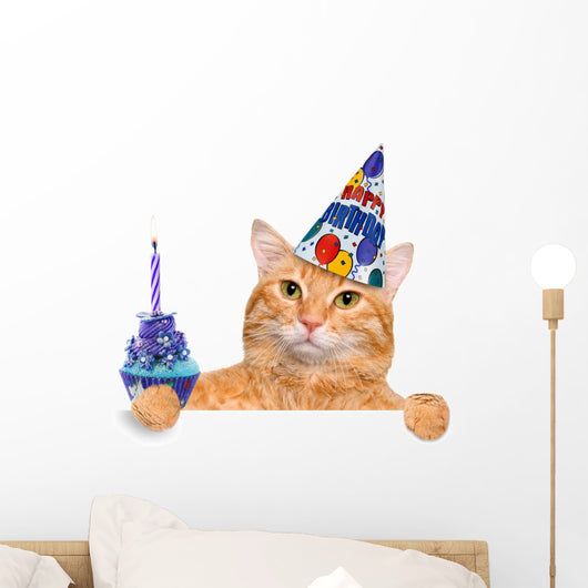 Birthday Cat Wall Decal