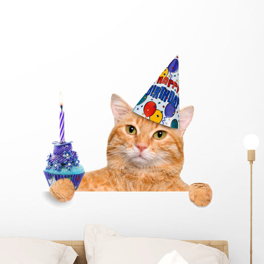Birthday Cat Wall Decal