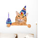 Birthday Cat Wall Decal