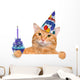 Birthday Cat Wall Decal