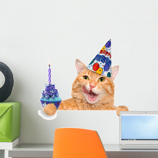 Birthday Cat Wall Decal