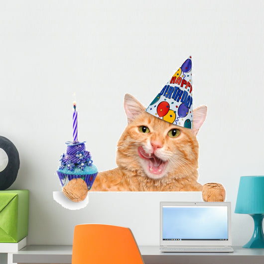 Birthday Cat Wall Decal