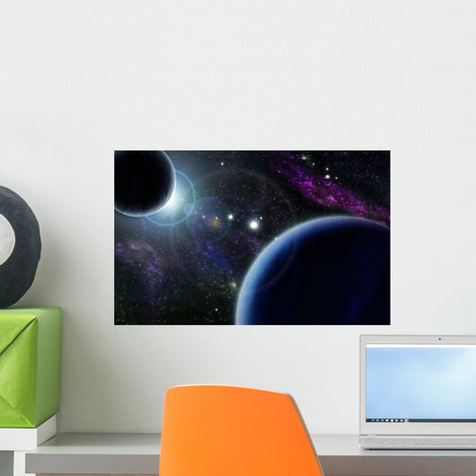Sunset with Two Blue Wall Decal
