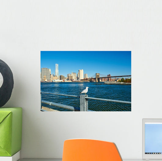 Seagull with Manhattan Wall Decal