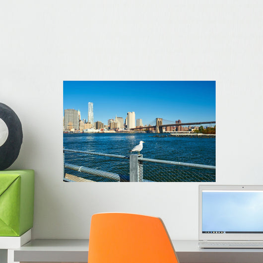 Seagull with Manhattan Wall Decal